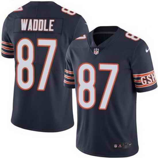 Nike Bears #87 Tom Waddle Navy Blue Mens Stitched NFL Limited Rush Jersey